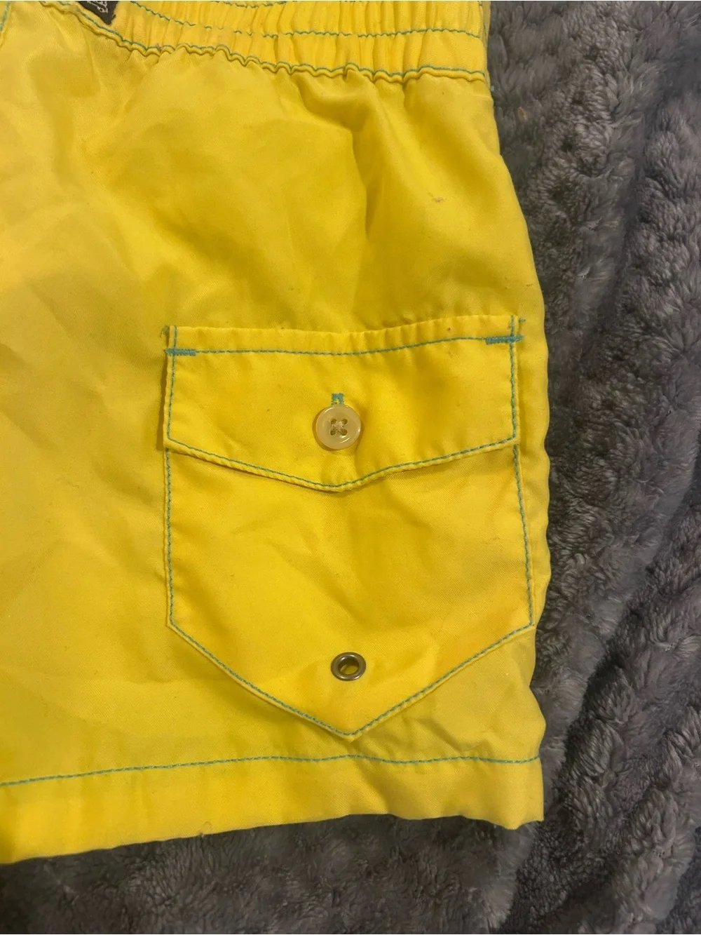Good Condition Polo by Ralph Lauren Boys sz2T Swim Trunks Yellow with Turquoise